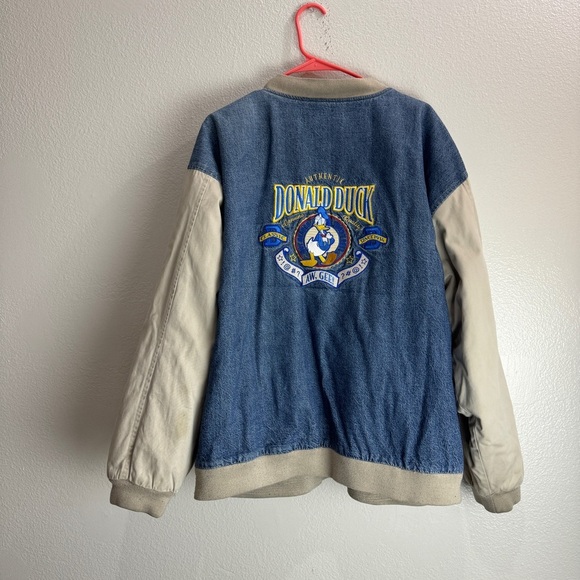 Donald Duck Aw Gee Vintage Disneyland Denim Varisty Jacket Size XL - Picture 1 of 11